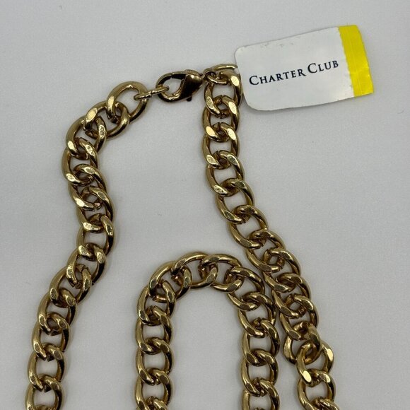 Charter Club Women's Crystal and Large Link 36in Long Strand Necklace - Picture 4 of 6